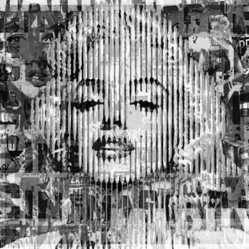「Marylin Monroe affi…」というタイトルのデジタルアーツ Xaroによって, オリジナルのアートワーク, 2Dデジタルワーク アルミニウムにマウント