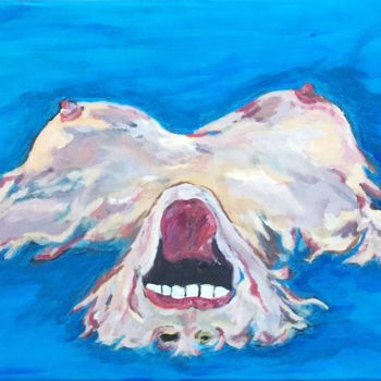 Painting titled "sourire aquatique" by Xavier Trobel, Original Artwork, Acrylic