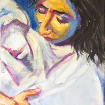 Peinture intitulée "le baiser" par Xavier Trobel, Œuvre d'art originale, Acrylique