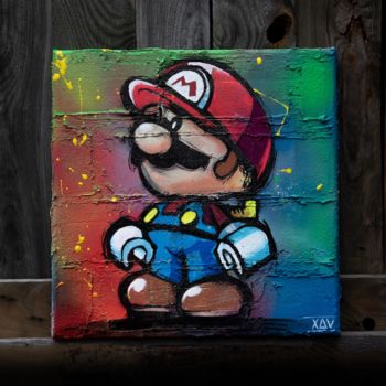 Pintura titulada "Mario street Art" por Xavier Wttrwulghe, Obra de arte original, Pintura al aerosol