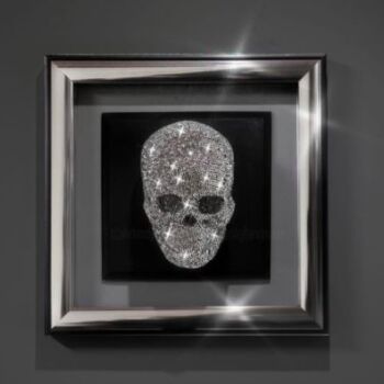 Sculpture titled "Diamond's Skull 3 D" by Xavier Wttrwulghe, Original Artwork, Aluminium