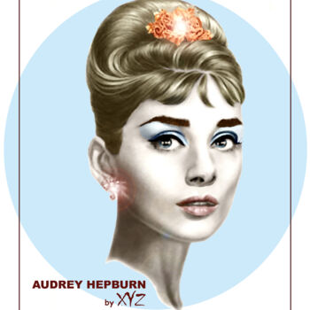 Digital Arts titled ""Audrey Hepburn" pa…" by Xavier-Yves Zarani, Original Artwork, Digital Painting
