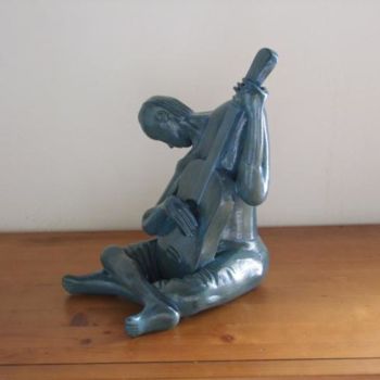 Sculpture intitulée "The Old Blind Guita…" par Xavier Jarry-Lacombe, Œuvre d'art originale