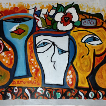 Schilderij getiteld "Miradas que Hablan" door Xavi Soto, Origineel Kunstwerk, Acryl