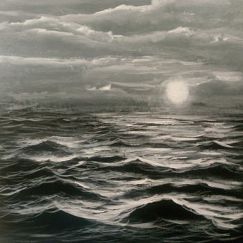 Schilderij getiteld "Moon or sun.." door Xc.Painting, Origineel Kunstwerk, Acryl