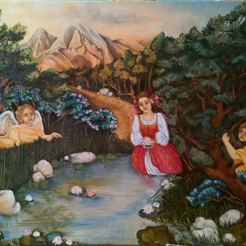Painting titled "Хранители болота" by Olga Artemenchuk, Original Artwork, Oil