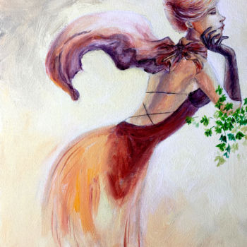 Pintura intitulada "Spring Wind - Conte…" por Ksenia Lutsenko, Obras de arte originais, Acrílico