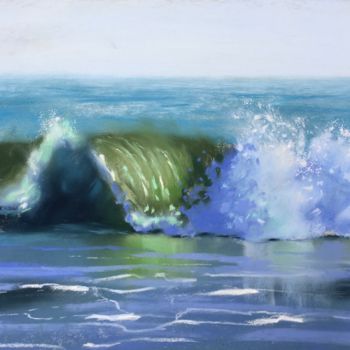 Tekening getiteld "A SEA WAVE- seascap…" door Ksenia Lutsenko, Origineel Kunstwerk, Pastel