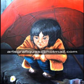 Painting titled "El Niño" by Armengol, Original Artwork, Acrylic