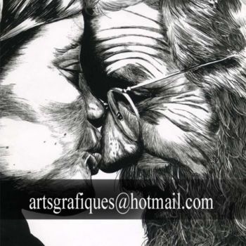 Painting titled "Beso" by Armengol, Original Artwork, Ink