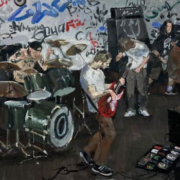 Painting titled "rock'n roll n4" by Xeyale Bedelova, Original Artwork, Oil