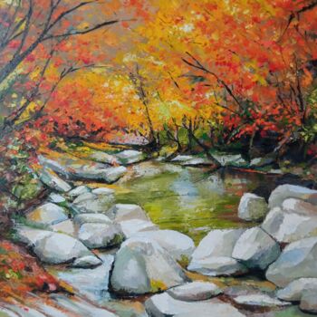 Painting titled "Colourful Season" by Xi Chen, Original Artwork, Oil