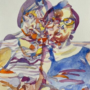 Картина под названием "Both are mothers" - Xiao Han, Подлинное произведение искусства, Карандаш
