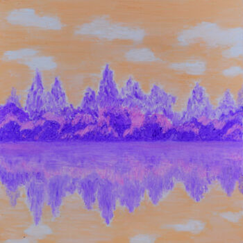 Schilderij getiteld "The Lake Mirrors Se…" door Xiaolan Sun, Origineel Kunstwerk, Olie