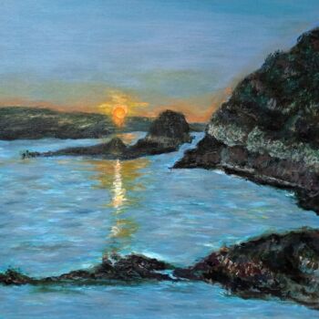 Painting titled "Sunrise at Corfu Is…" by Xiaomei Li, Original Artwork, Acrylic