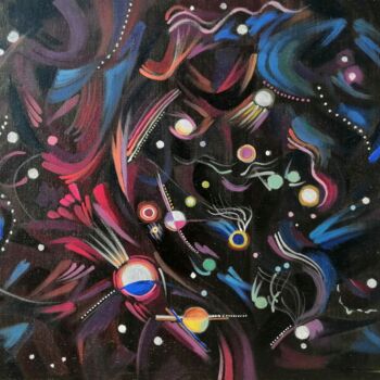 Pintura intitulada "Lo spazio" por Xiaoning Yu, Obras de arte originais, Óleo