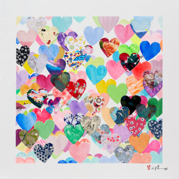 绘画 标题为“Love will save natu…” 由Xiaoyang Galas, 原创艺术品, 丙烯 安装在木质担架架上