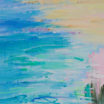 Painting titled "Summer memory" by Xiaoyang Galas, Original Artwork, Acrylic Mounted on Wood Stretcher frame