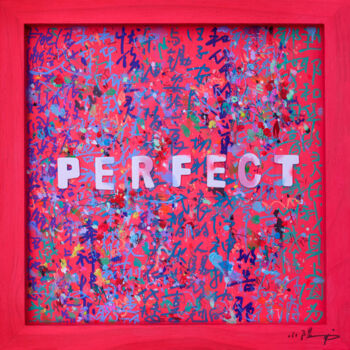Painting titled "PERFECT" by Xiaoyang Galas, Original Artwork, Acrylic Mounted on Wood Panel