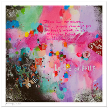 Printmaking titled "La vie est belle -…" by Xiaoyang Galas, Original Artwork, Digital Print