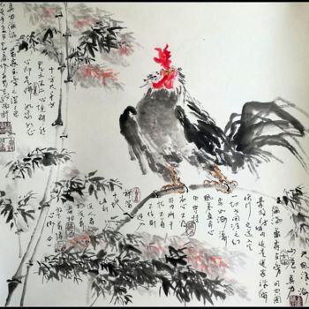 绘画 标题为“谢荣松国画：真力称满 万象在旁” 由Rongsong Xie 谢荣松, 原创艺术品, 墨