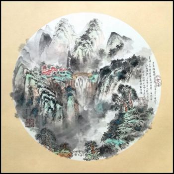 Peinture intitulée "Tang Poetry and Pai…" par Rongsong Xie Xie Rong Song, Œuvre d'art originale, Pigments