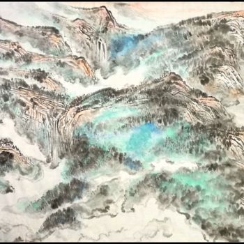 Peinture intitulée "Spring Valley after…" par Rongsong Xie Xie Rong Song, Œuvre d'art originale, Pigments