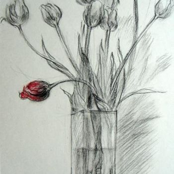 Peinture intitulée "Les Tulipes" par Wei Mazzolini, Œuvre d'art originale