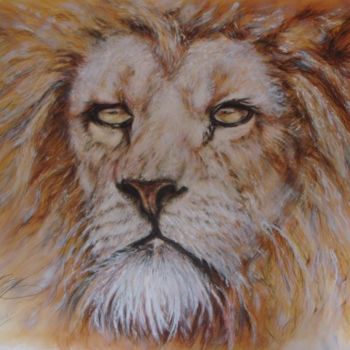 Peinture intitulée "LION" par Wei Mazzolini, Œuvre d'art originale, Huile