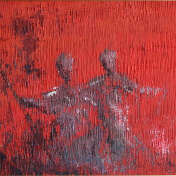 Pintura intitulada "En face à face" por Xiorcaled, Obras de arte originais, Óleo Montado em Cartão