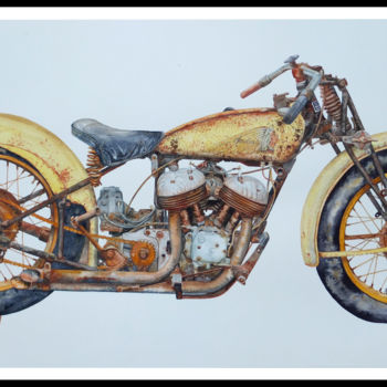 Painting titled "indian-sport-scout-…" by Pascal Serviès, Original Artwork, Watercolor