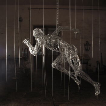 Sculpture titled ""Restart"" by X.O., Original Artwork, Wire