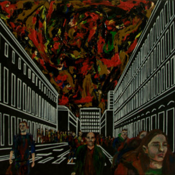Painting titled "EUR Roma – Des géom…" by Xp, Original Artwork, Acrylic