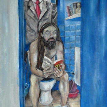 Painting titled "Ecce Homo" by Xp, Original Artwork, Oil