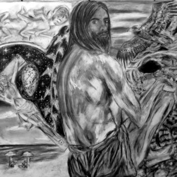 Desenho intitulada "Zoroastre on the be…" por Xp, Obras de arte originais, Pastel