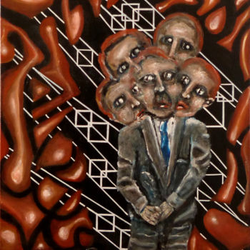 Painting titled "Schizophrénie labor…" by Xp, Original Artwork, Acrylic