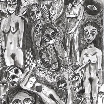 "Enfantillage parano…" başlıklı Resim Xp tarafından, Orijinal sanat, Mürekkep