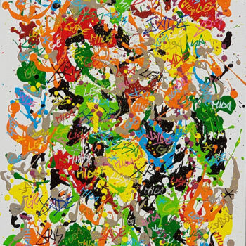 Pittura intitolato "Colors family" da Xris, Opera d'arte originale, Acrilico