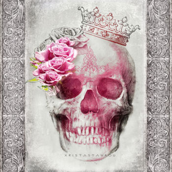 Digital Arts titled "Skull Queen V2" by Xristastavrou, Original Artwork, Digital Painting