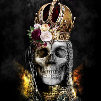 Arte digital titulada "Skull Queen L070820" por Xristastavrou, Obra de arte original, Pintura Digital