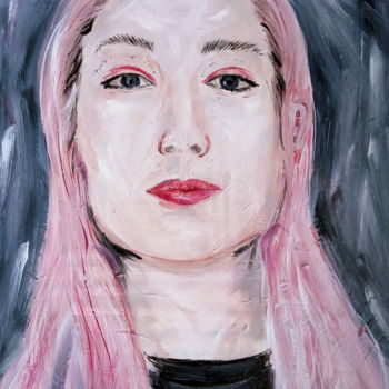 Pintura intitulada "Cold Pink" por Xsania Art, Obras de arte originais, Óleo