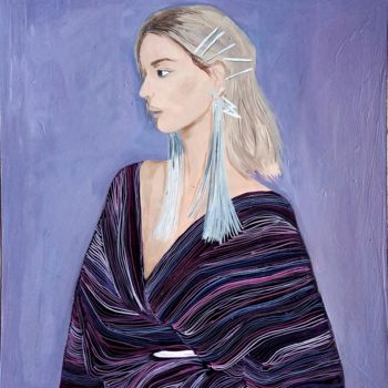 Painting titled "Hailey" by Xsania Art, Original Artwork, Oil