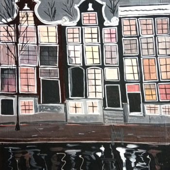 Painting titled "Amsterdam" by Xsania Art, Original Artwork, Acrylic