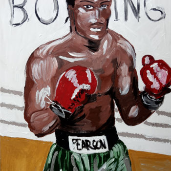Painting titled "Boxing" by Xsania Art, Original Artwork, Acrylic