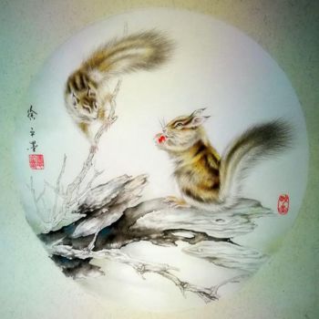 Painting titled "徐平 工笔画no4" by Ping Xu Xu Ping, Original Artwork, Pigments