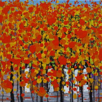 Painting titled "SUNNY AUTUMN 11" by Xuan Khanh Nguyen, Original Artwork, Acrylic