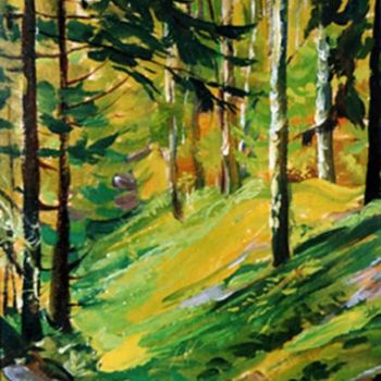 Картина под названием "этюд лесной овраг" - Максим Иванов, Подлинное произведение искусства