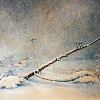 Painting titled "зима" by Maksim Ivanov, Original Artwork