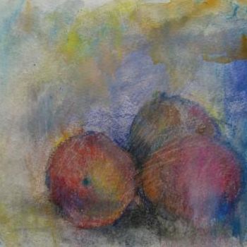 Painting titled "3 POMMES ROUGE" by Xuyang Chu, Original Artwork