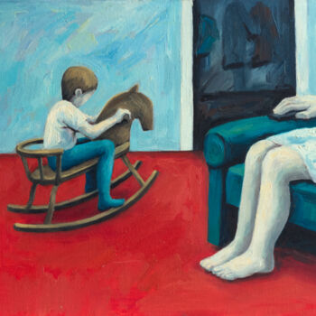 Schilderij getiteld "Evening rest" door Yuliya Kachan, Origineel Kunstwerk, Olie
